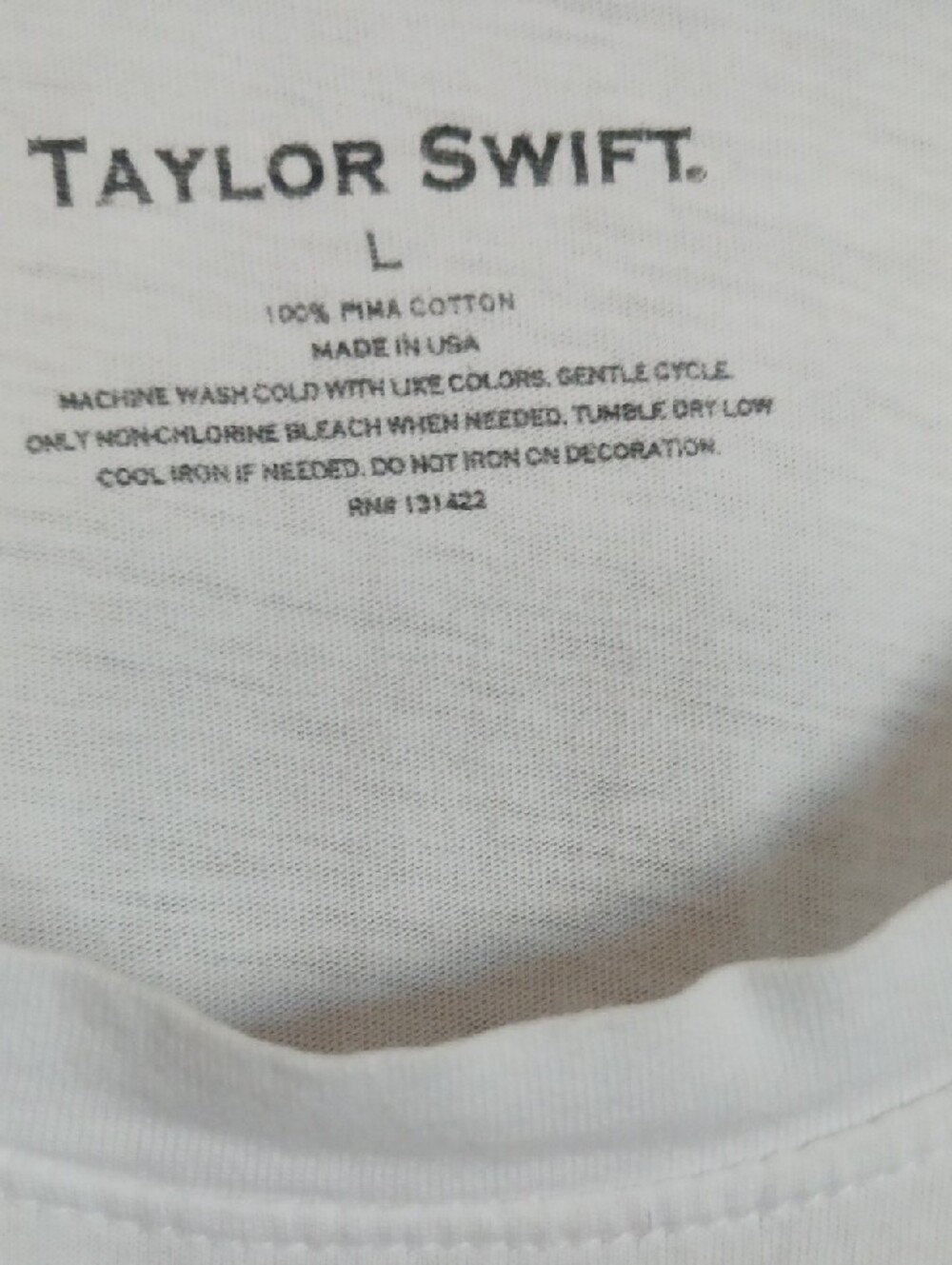 Taylor Swift White Graphic Scoop Neck Tee with Black Photo Print - Picture 2 of 3